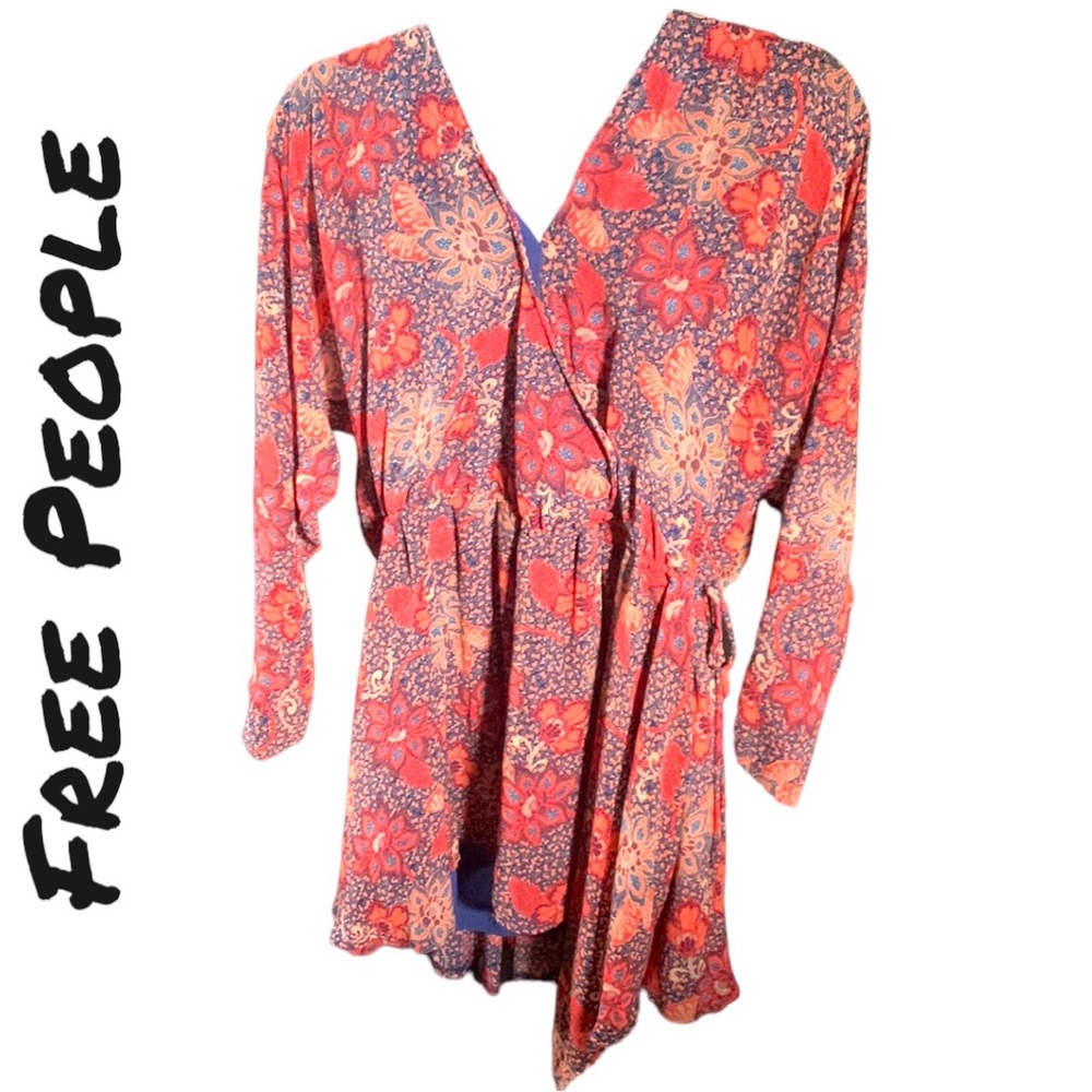 Free People Floral Mini Dress- S - Picture 3 of 8